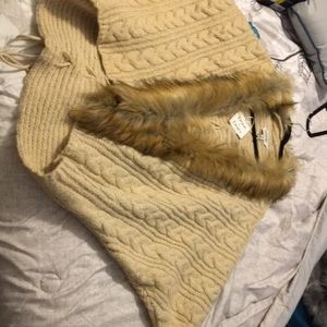 Brand new cream fur cardigan